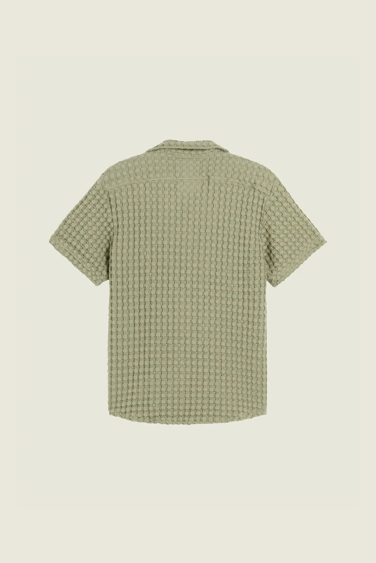 OAS Dusty Green Cuba Waffle Shirt