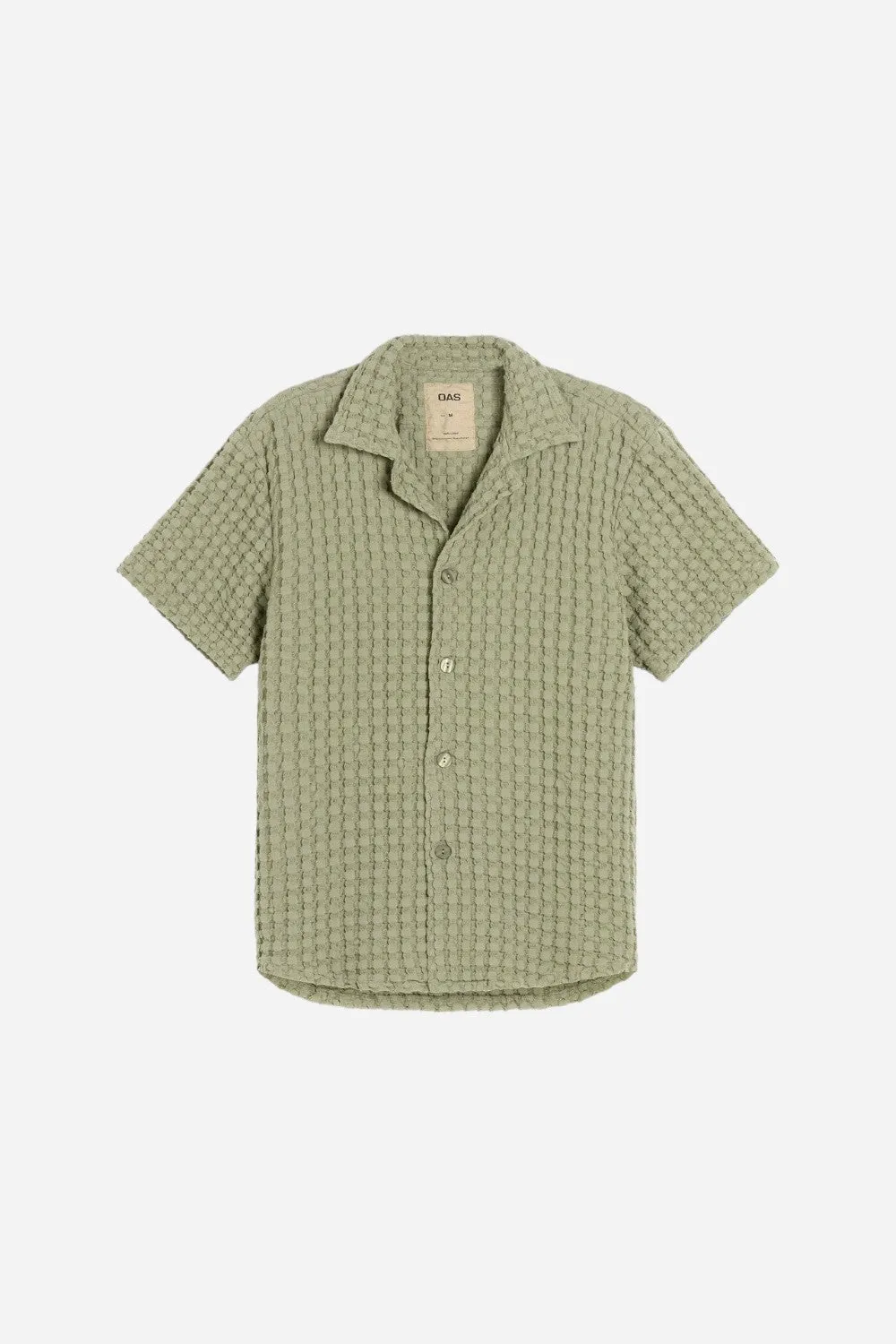 OAS Dusty Green Cuba Waffle Shirt