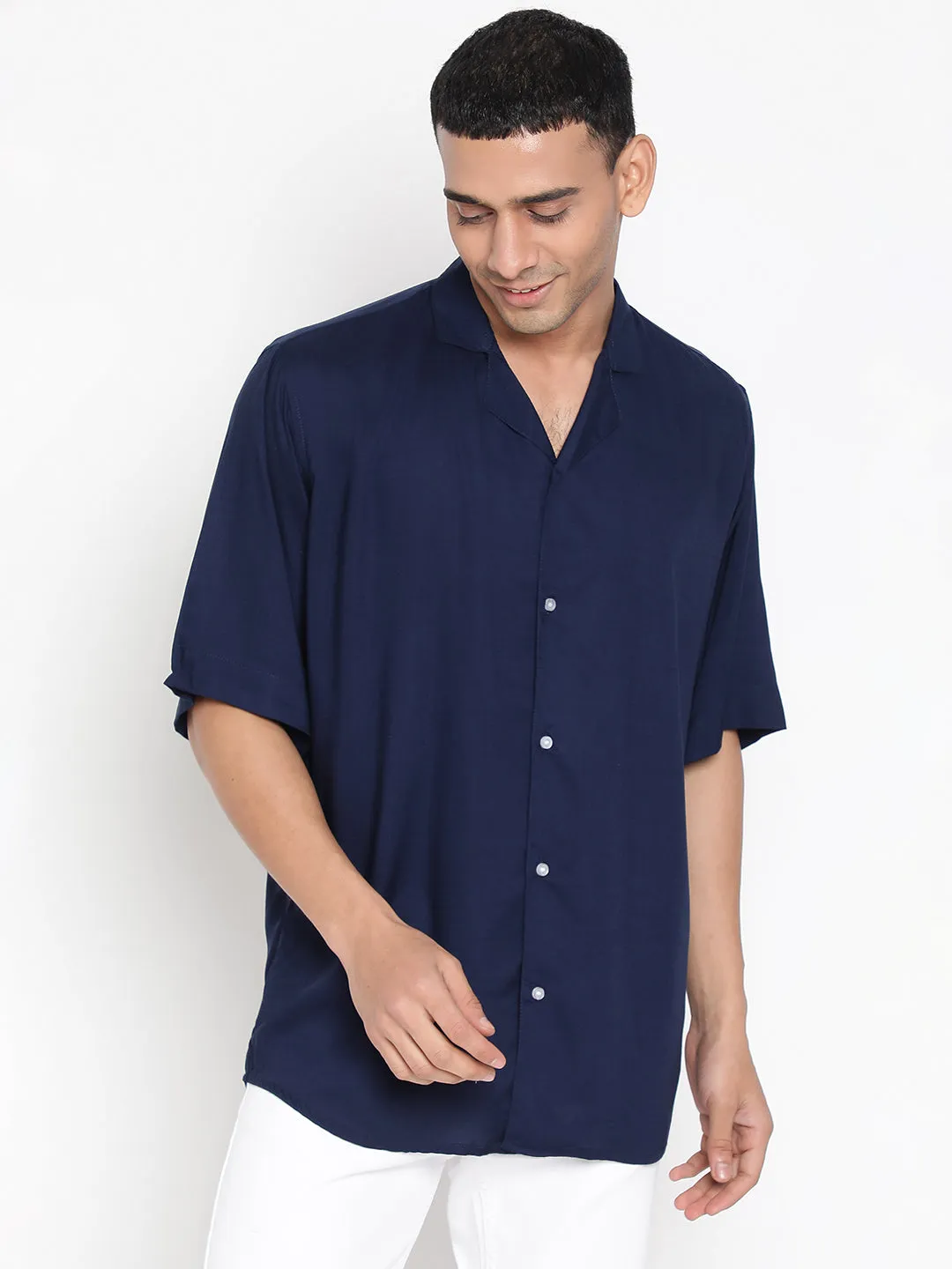Oversized Cuban Collar Unisex Rayon Shirt
