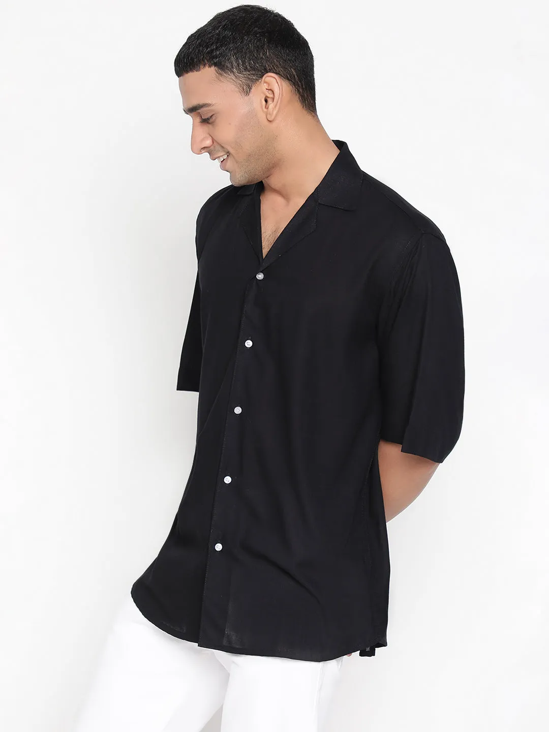 Oversized Cuban Collar Unisex Rayon Shirt