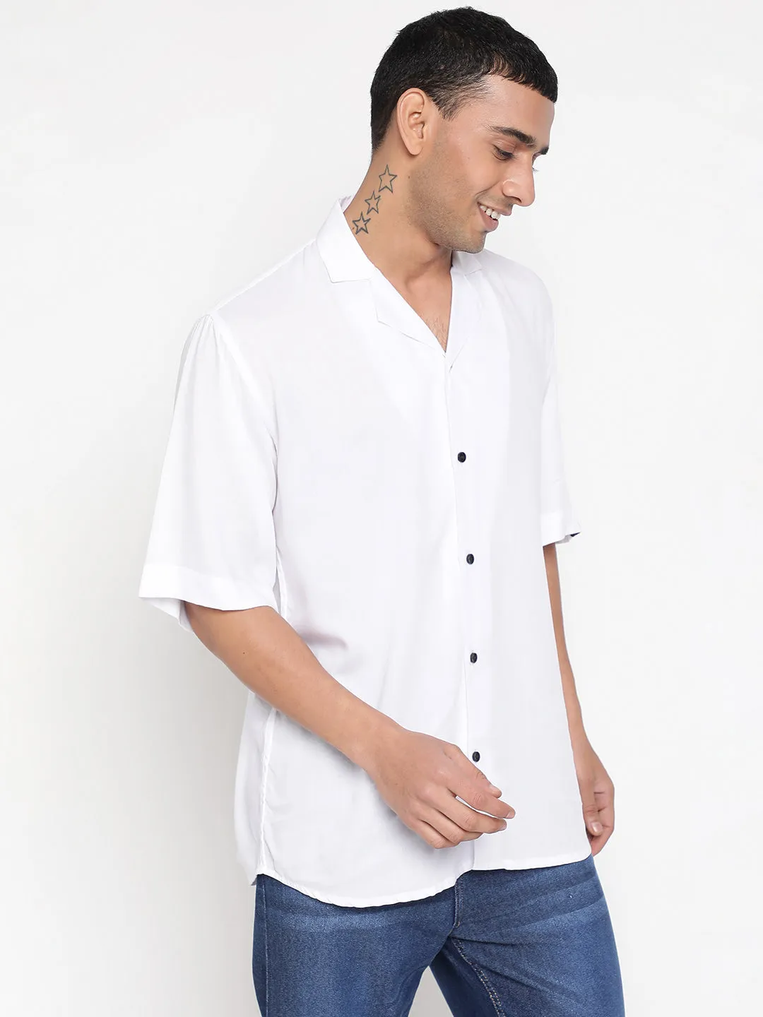 Oversized Cuban Collar Unisex Rayon Shirt