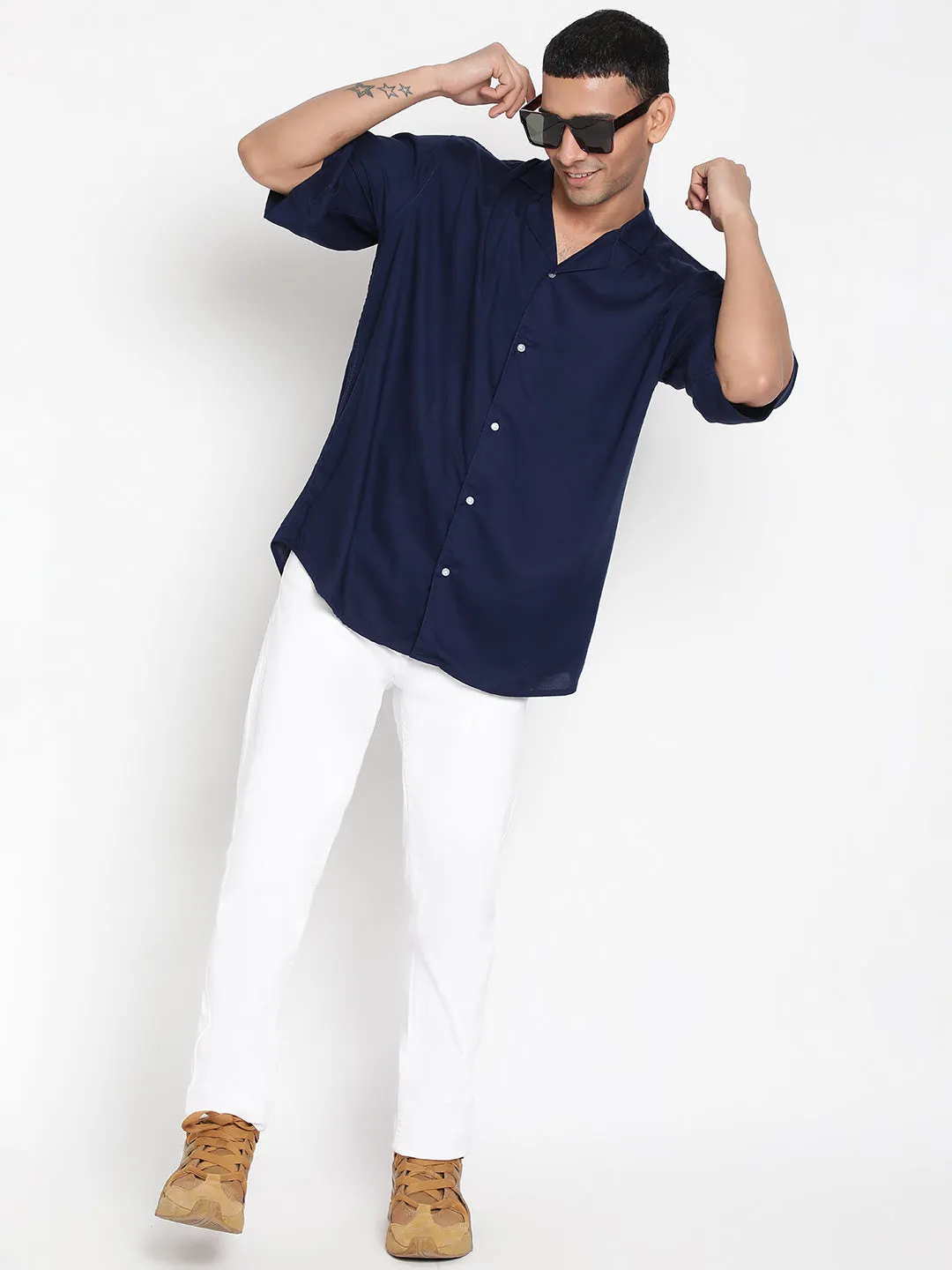 Oversized Cuban Collar Unisex Rayon Shirt