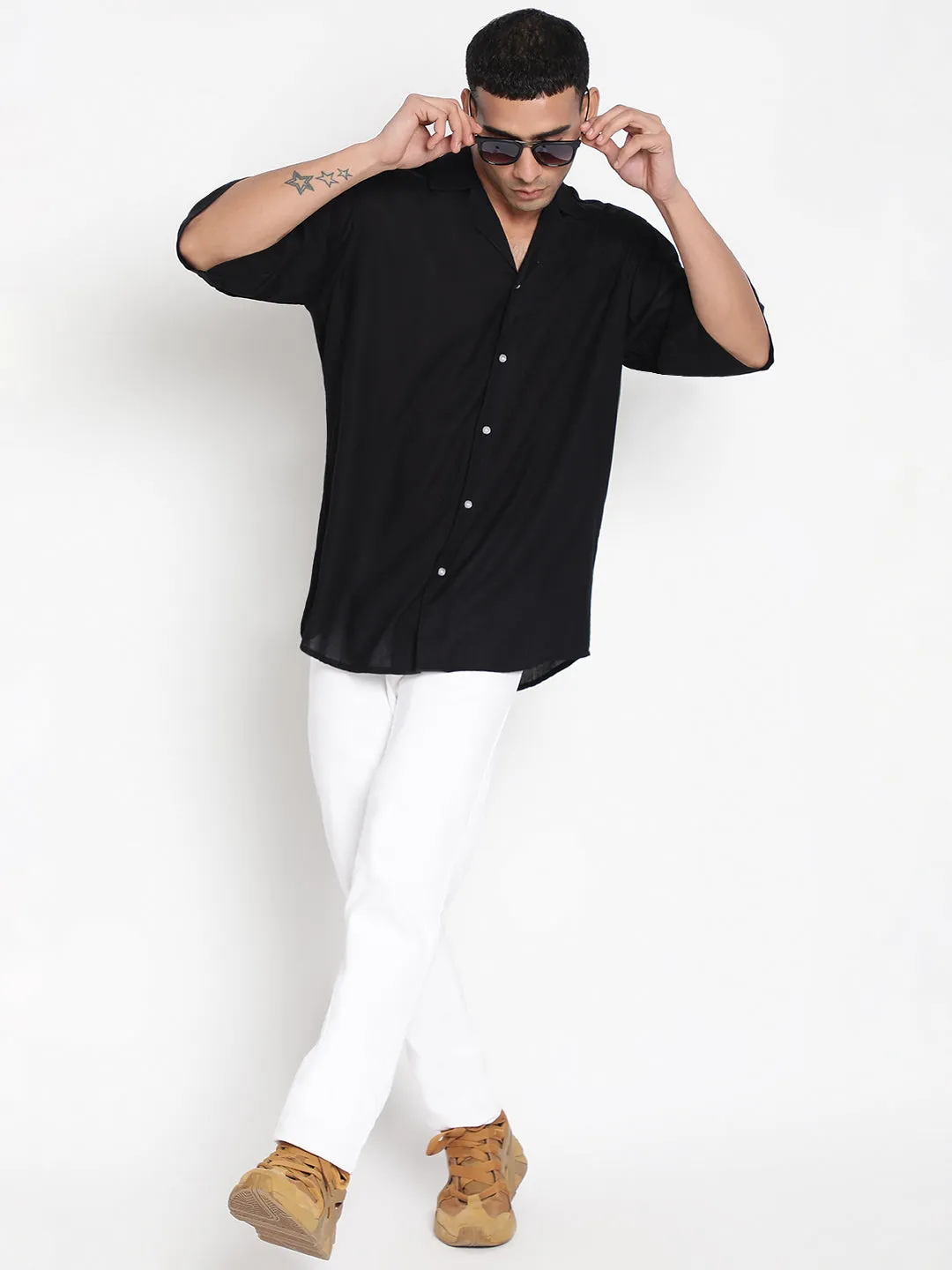 Oversized Cuban Collar Unisex Rayon Shirt