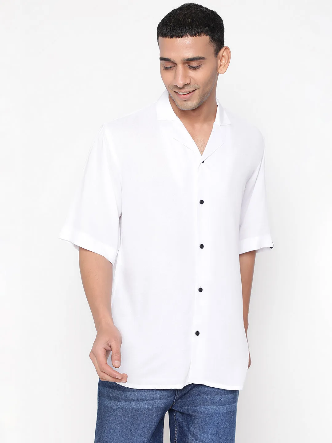 Oversized Cuban Collar Unisex Rayon Shirt