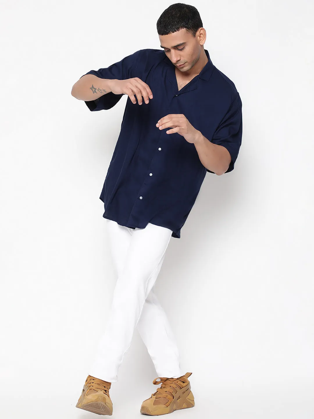 Oversized Cuban Collar Unisex Rayon Shirt