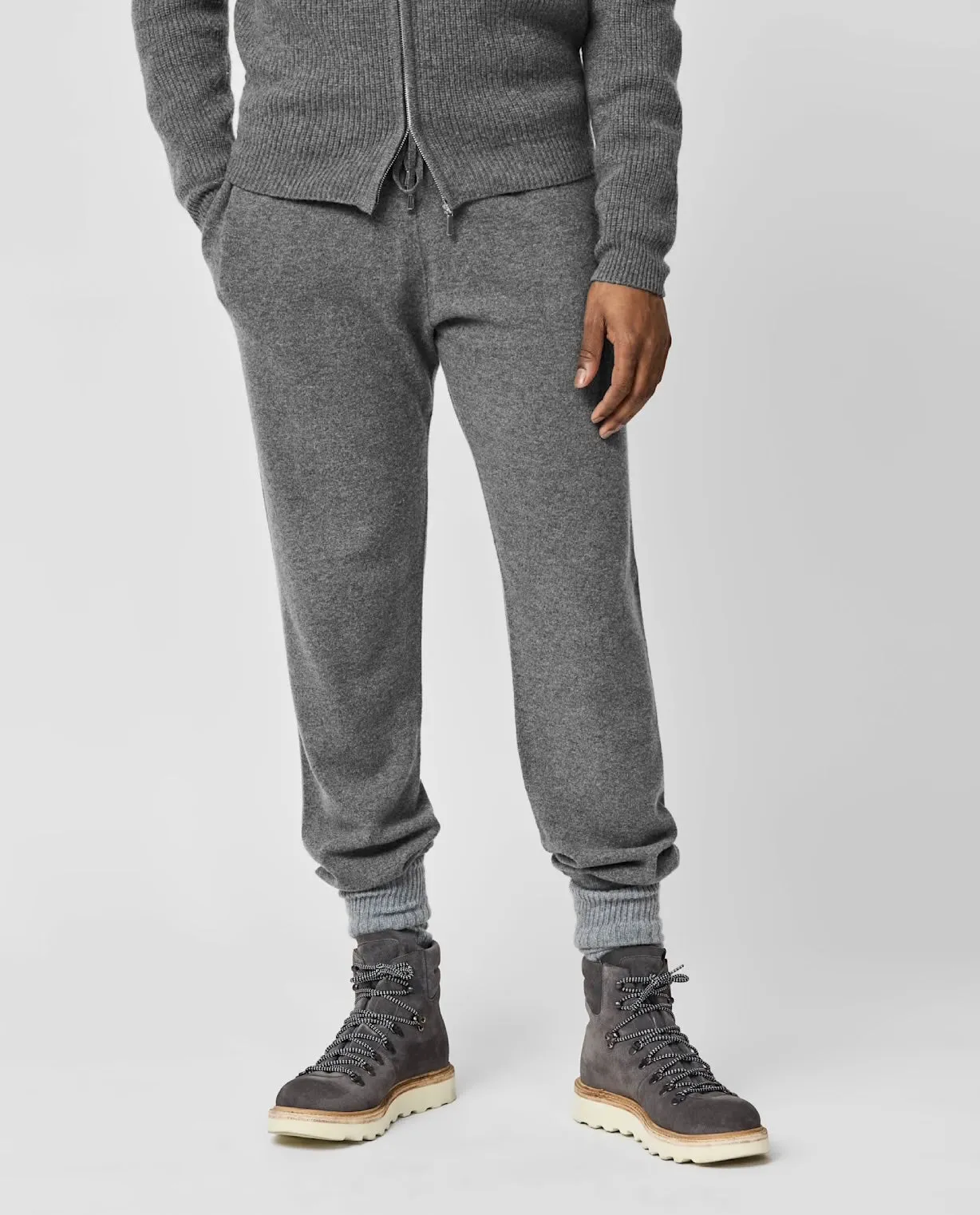Papi Fabio Heathered Grey Wool & Cashmere Leisure Pants