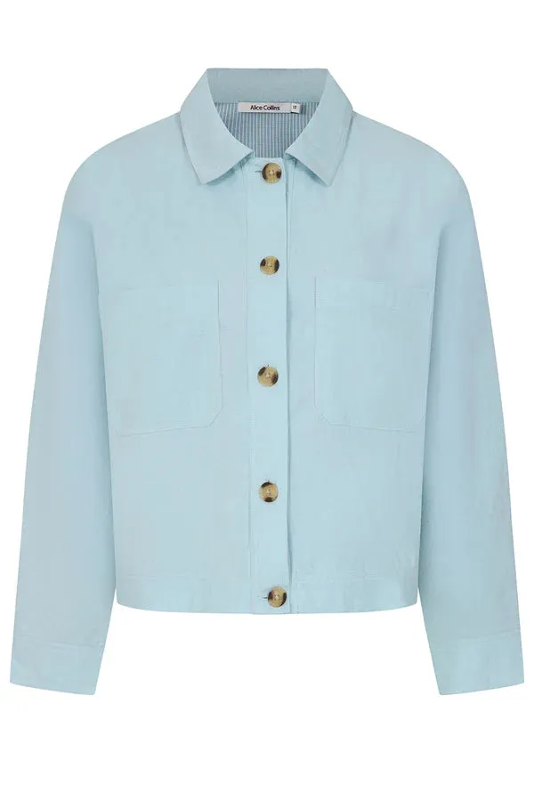 Pastel Blue 'Casey' Lined Jacket