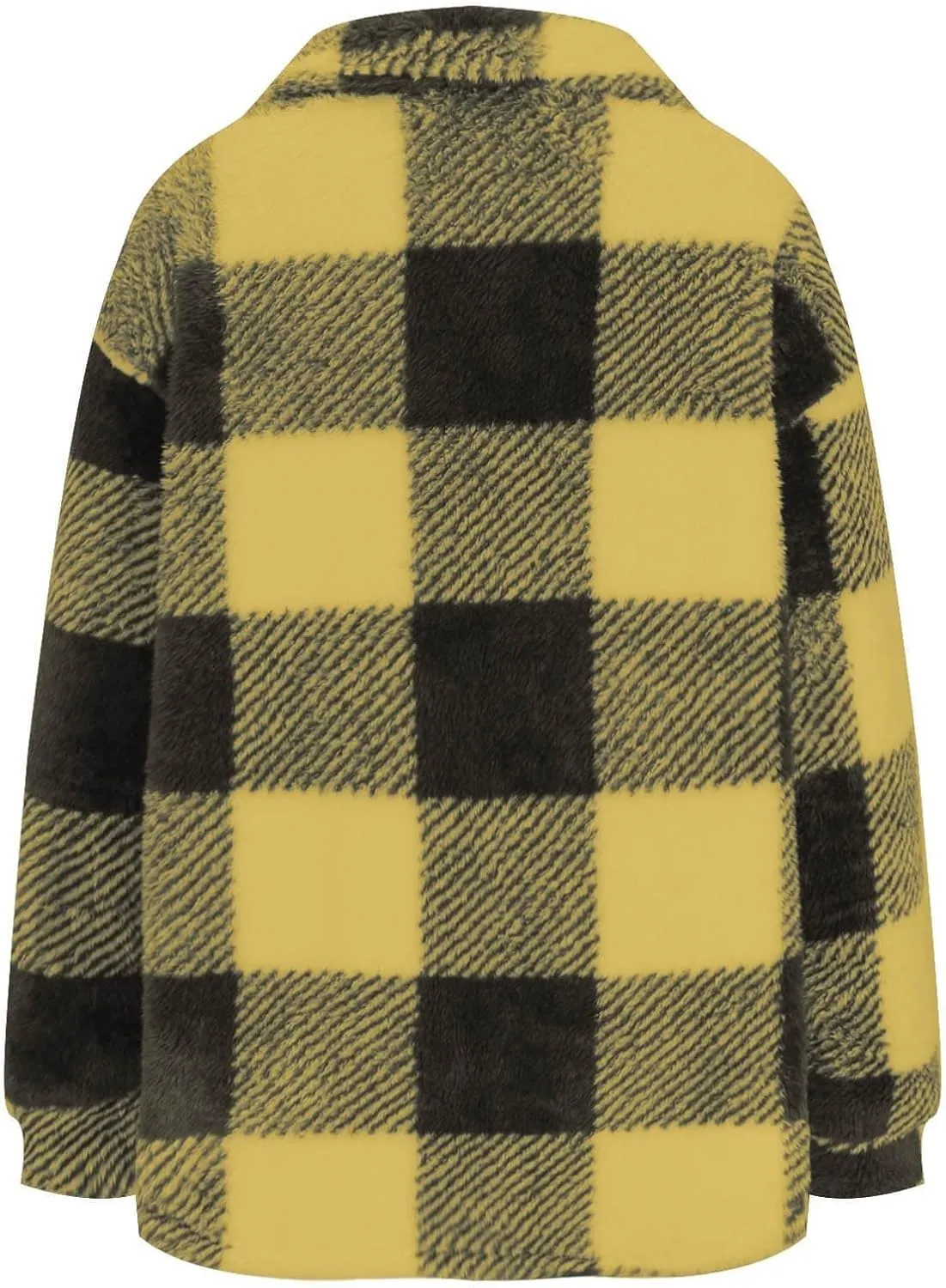 Plaid Flannel Jacket for Women Oversized Hoodie Button Down Lapel Collar Coats Fall Trendy Fleece Long Sleeve Blouses
