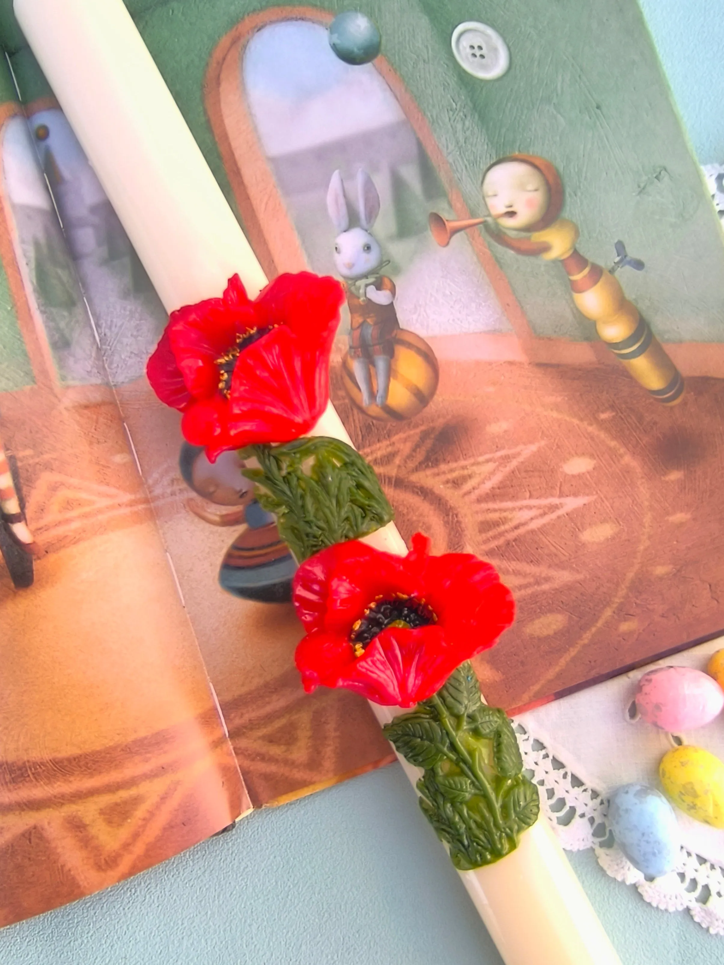 Poppy Flower Candle