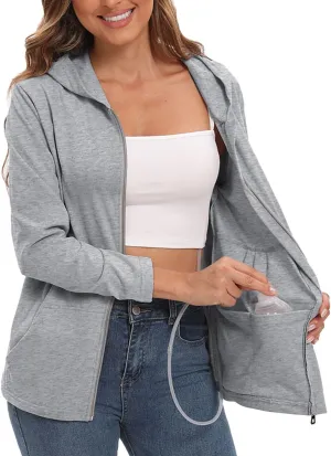 Post Mastectomy Shirts with Drain Pockets Breast Mastectomy Recovery Must Haves Soft Long Sleeve Zip Up Shirts Clothing