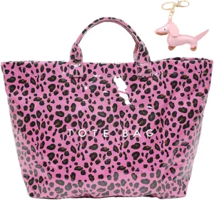 PVC Tote Bag Women's Letters Print Large Kraft Paper Carry All Bag Top Handle Clear Hobo Handbag