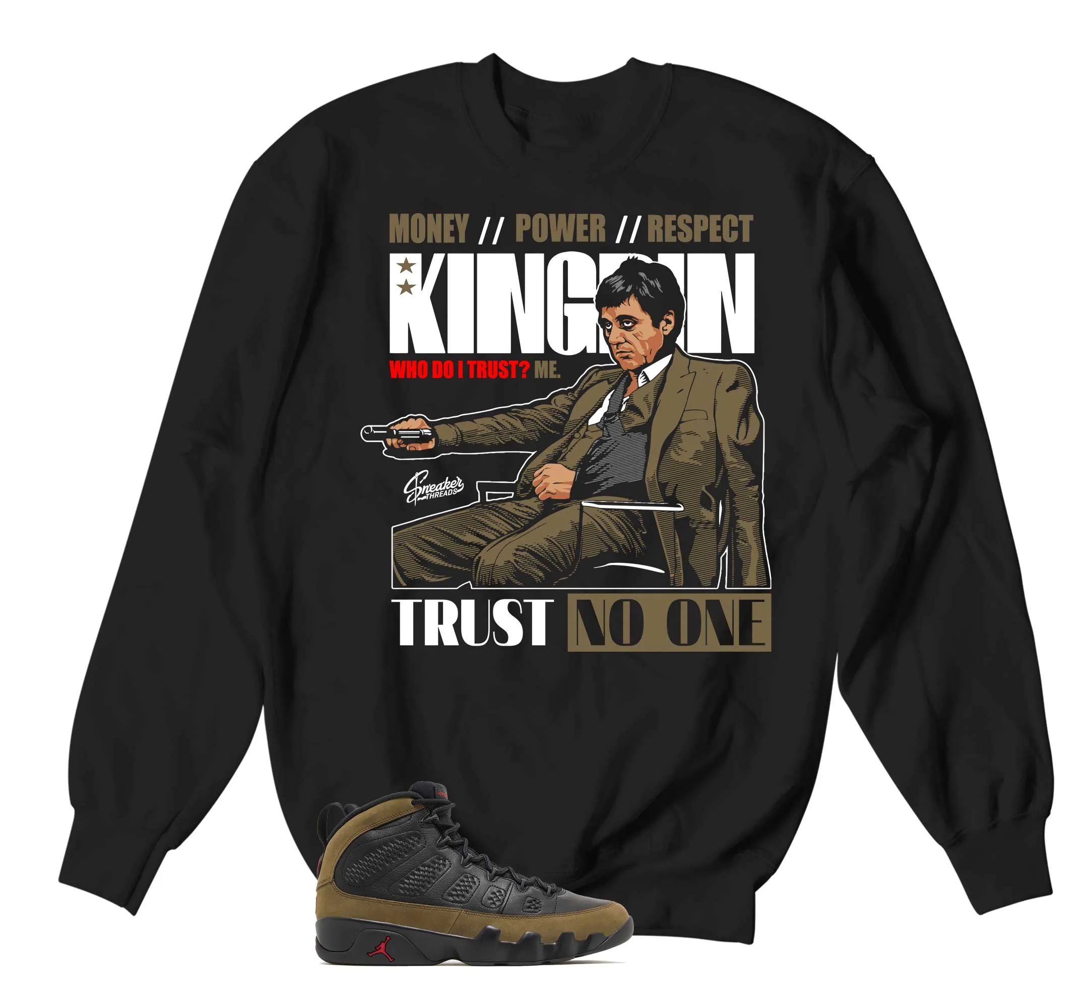Retro 9 Olive Trust Issues Sweater