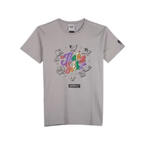 RRJ x Looney Tunes That's All Folks Men's Basic Tees Semibody Fitting CVC Jersey Fabric 150865-U (Light Gray)
