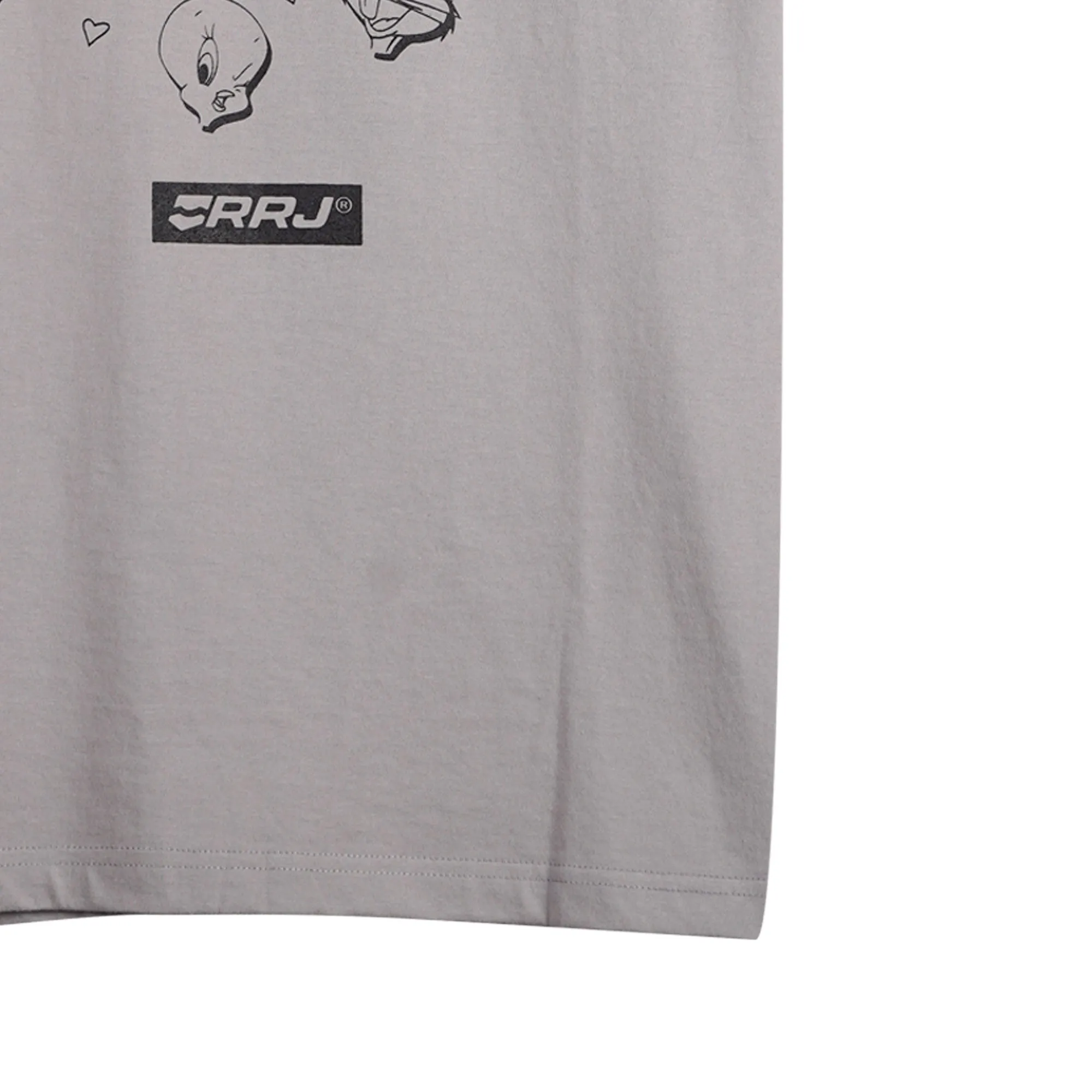 RRJ x Looney Tunes That's All Folks Men's Basic Tees Semibody Fitting CVC Jersey Fabric 150865-U (Light Gray)