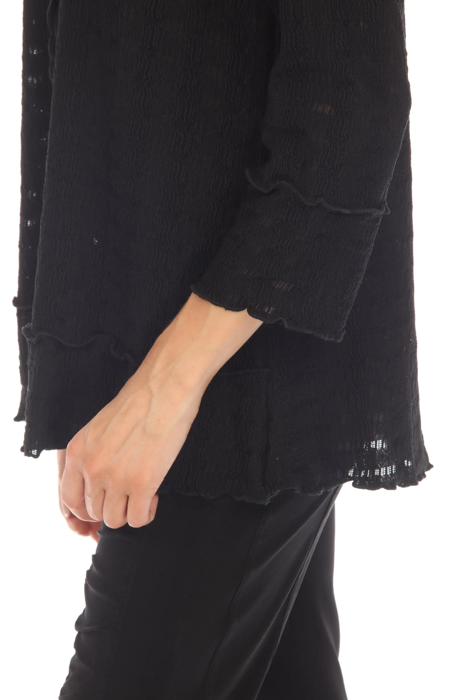Ruffle Edge Cowl Neck Top