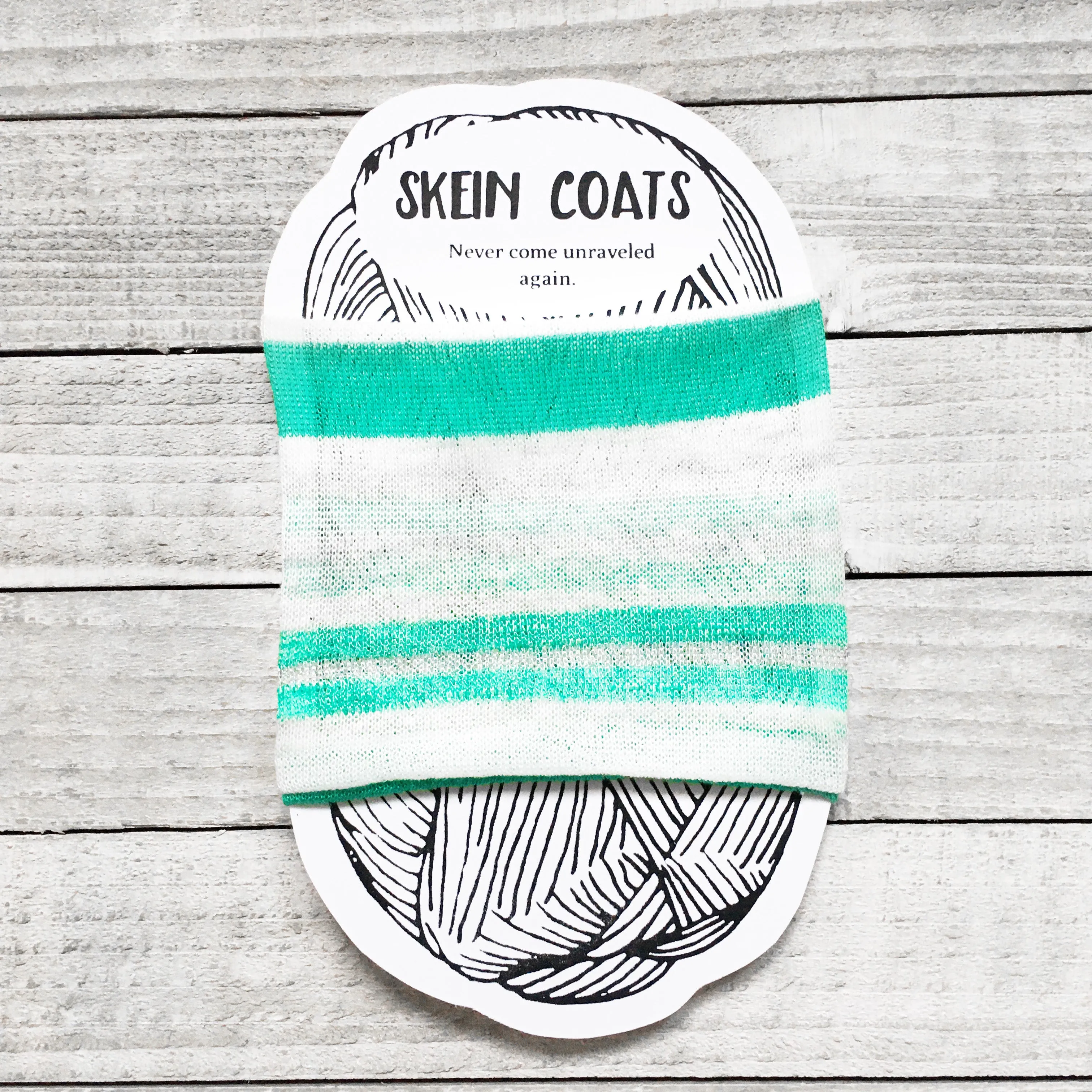 Sea Foam Striped Yarn Cozy