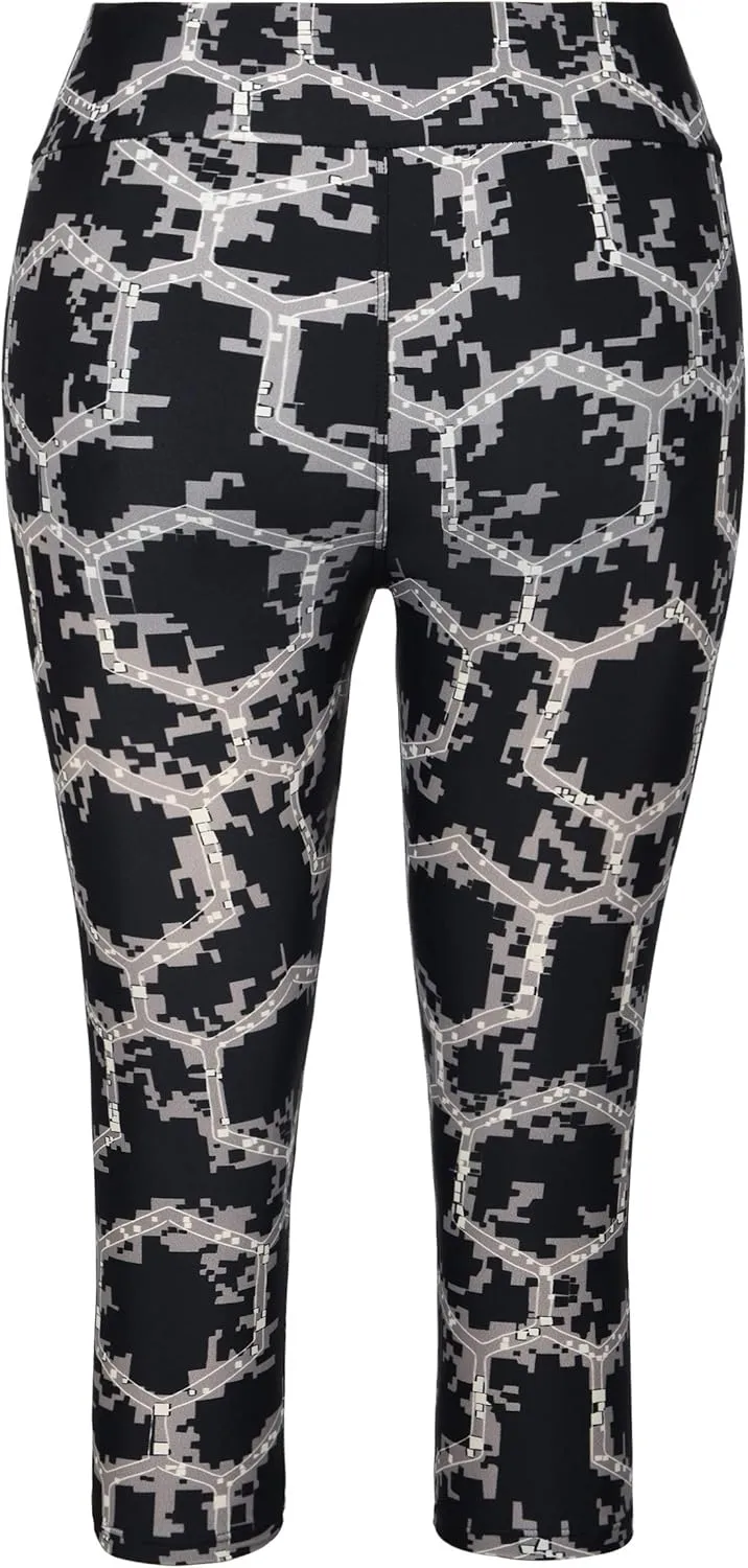Septangle Women's Swim Bottom Mid Waist UPF 50  Swimwear Rash Guard Sport Leggings