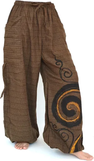 Siamrose Baggy Harem Pants Men Women, Wide Leg Yoga Lounge Trousers, Adjustable Length, 2 Pockets, One Size