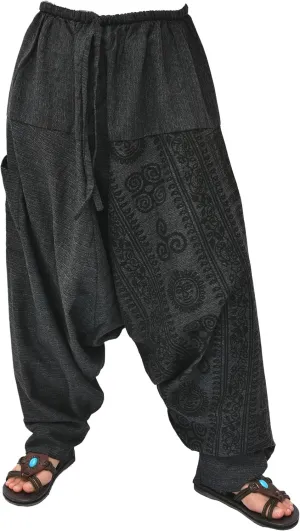 Siamrose Baggy Yoga Harem Pants for Men and Women, Wide Leg Lounge Trousers, 2 Pockets, One Size
