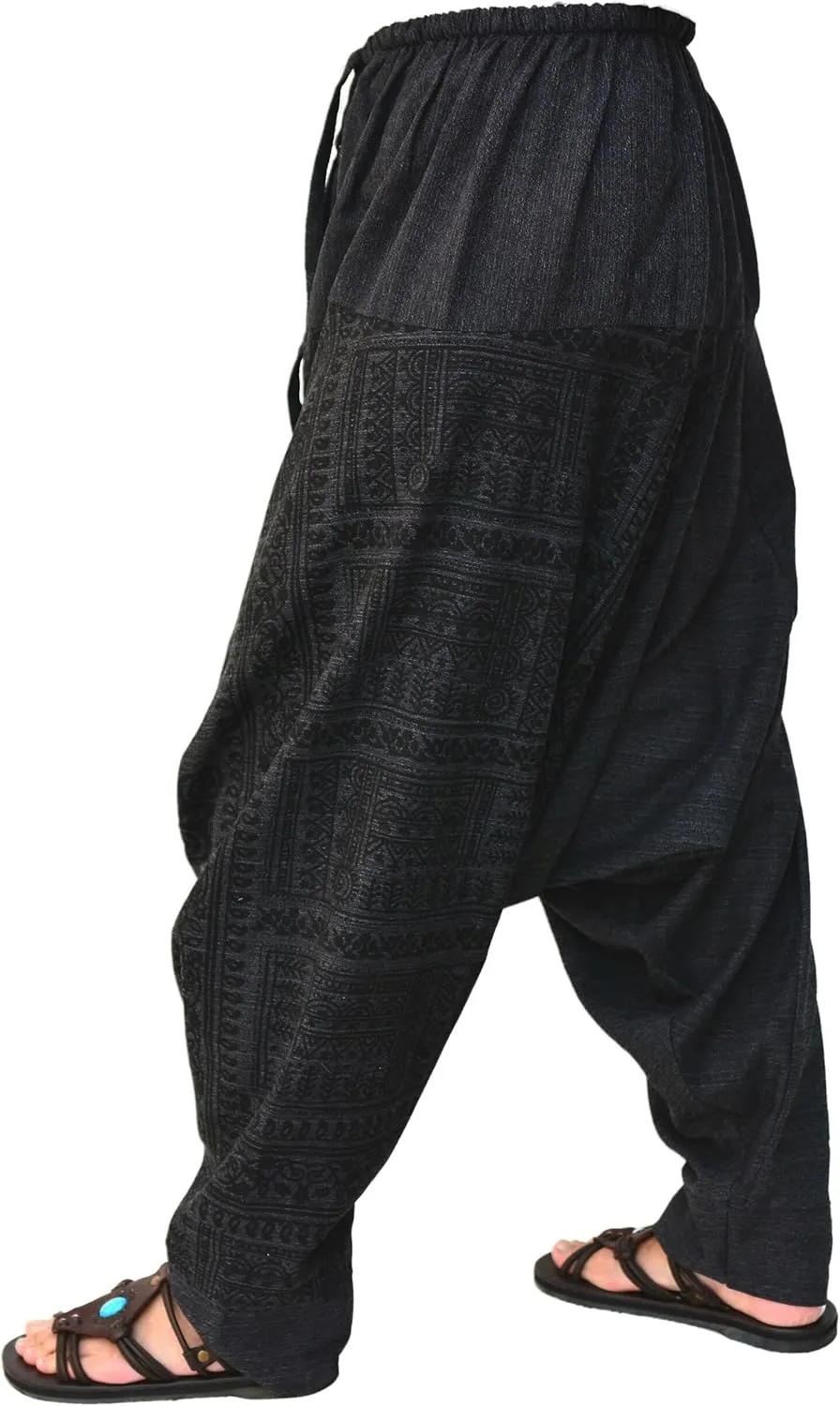 Siamrose Baggy Yoga Harem Pants for Men and Women, Wide Leg Lounge Trousers, 2 Pockets, One Size