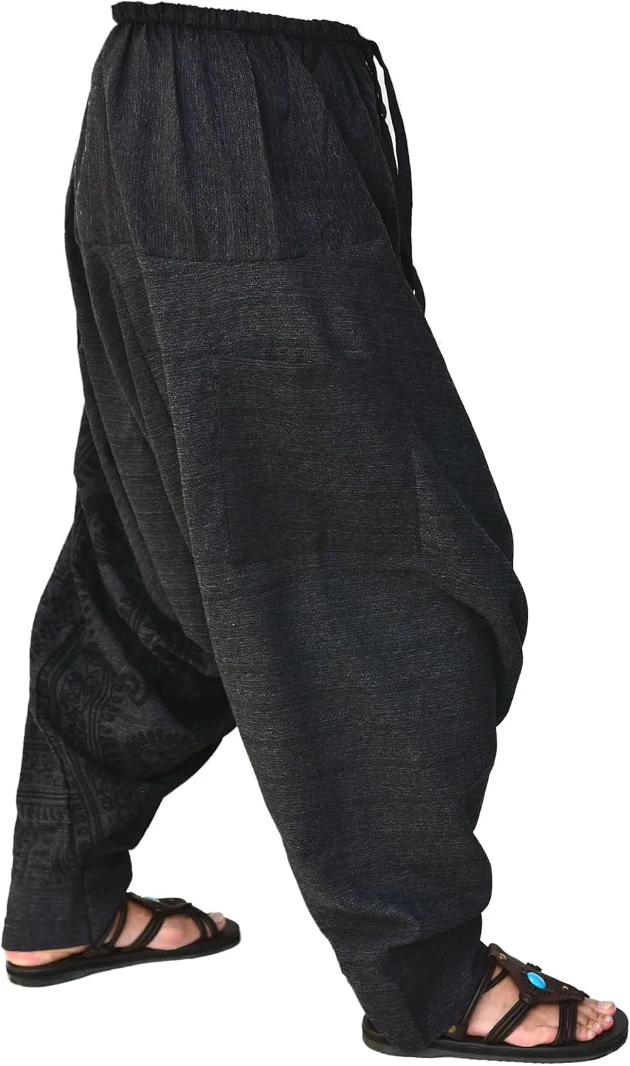 Siamrose Baggy Yoga Harem Pants for Men and Women, Wide Leg Lounge Trousers, 2 Pockets, One Size