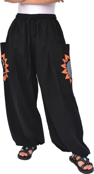 Siamrose Baggy Yoga Harem Pants Men Women Casual Lounge Trousers 2 Big Pockets, One Size, Elastic Waist