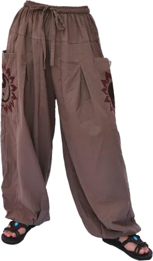 Siamrose Baggy Yoga Harem Pants Men Women Casual Lounge Trousers 2 Big Pockets, One Size, Elastic Waist