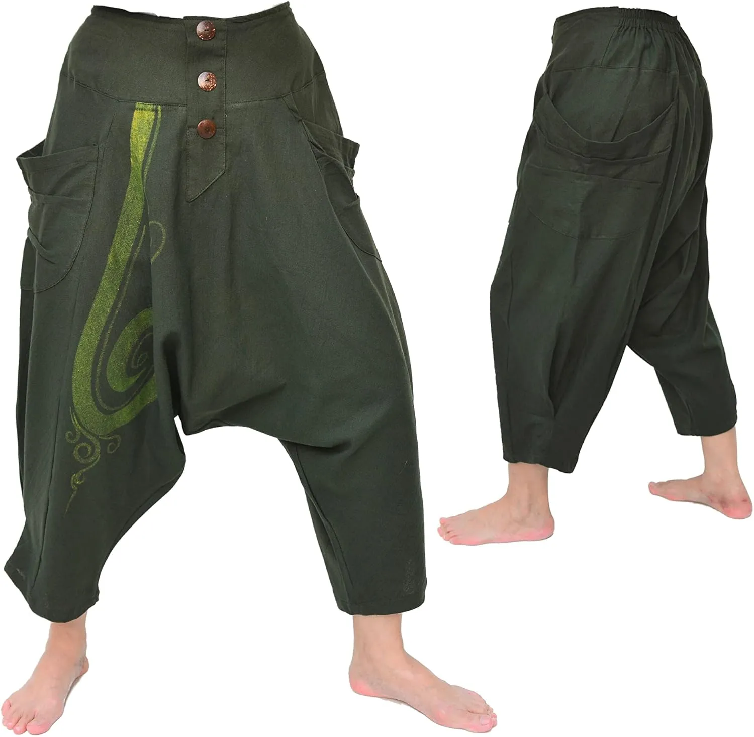 Siamrose Harem Pants Men Women Casual Yoga Lounge Trousers Shorts 2 Pockets