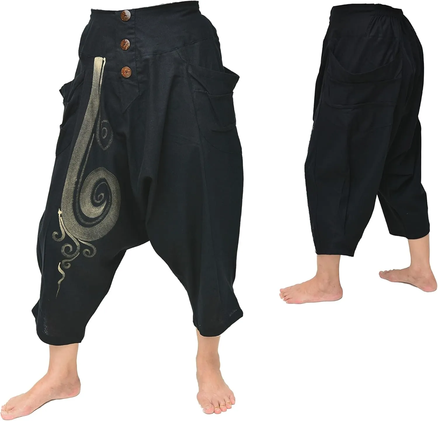 Siamrose Harem Pants Men Women Casual Yoga Lounge Trousers Shorts 2 Pockets