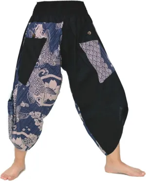 Siamrose Samurai Yoga Harem Pants Men Women Lounge Trousers, One Size, Elastic Waist