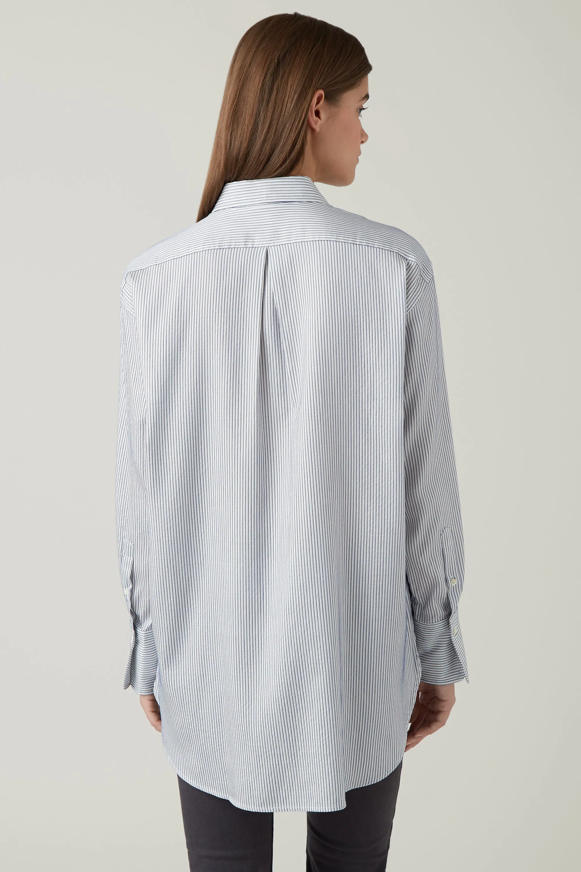 Steel Taylor Silk/Cotton Oversized Stripe Shirt