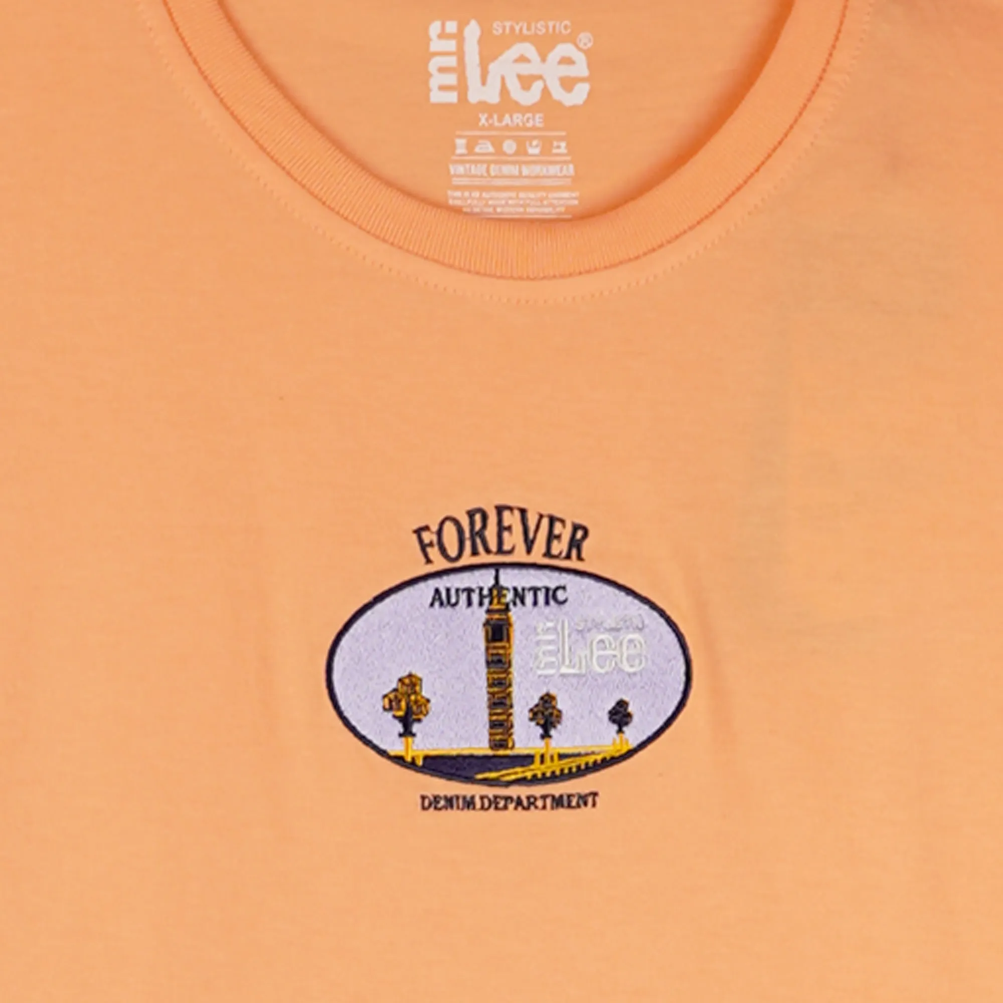 Stylistic Mr. Lee Men's Basic Tees Semi Body Fit 163495-U (Light Orange)