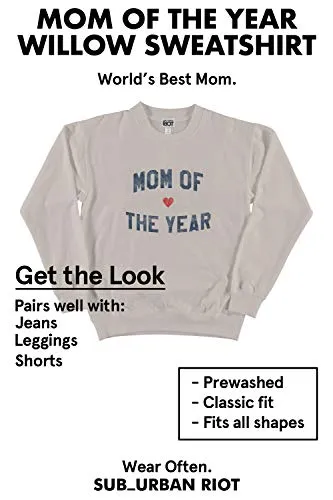 Sub_Urban Riot Mom of the Year Womens Sweaters, Crewneck Sweatshirt, Women's Clothing, Oat, Size Small