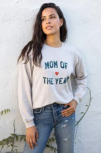 Sub_Urban Riot Mom of the Year Womens Sweaters, Crewneck Sweatshirt, Women's Clothing, Oat, Size Small