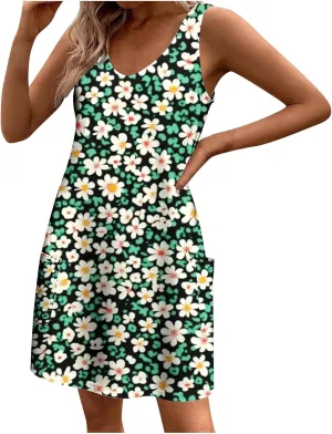 Summer Short Dresses Womens Floral Dresses Women's Plus Size Dresses Summer Floral Dresses for Women