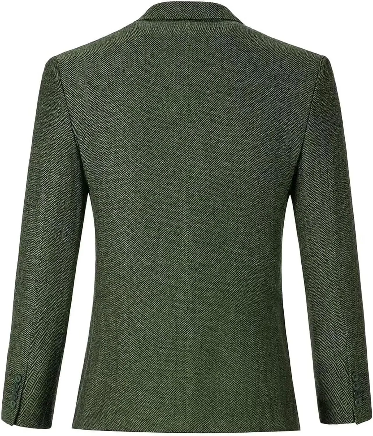 Vintage Mens Tweed Blazer Retro Wool Blend Suit Jackets Herringbone Two Button Sport Coat Prom Business Casual Wedding