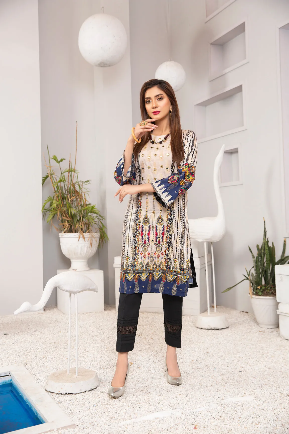 Winter Ready to wear 1 Pc Handwork Kurta by Zaiwa 12