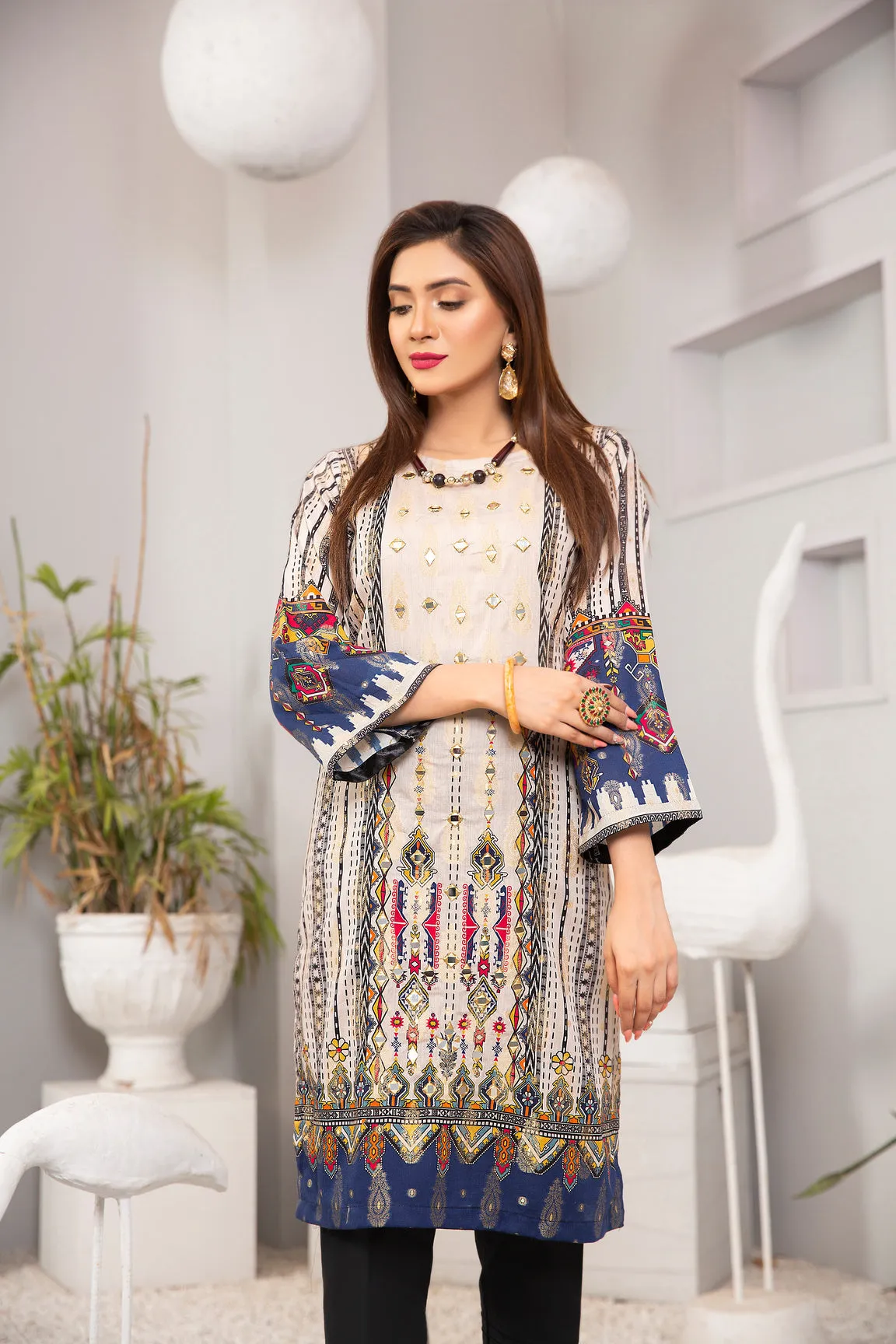 Winter Ready to wear 1 Pc Handwork Kurta by Zaiwa 12