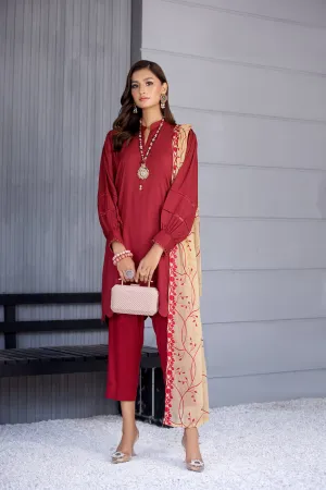 Winter Ready to Wear 3 Pcs Embroidered Dopatta Dress by Gulwarun 06