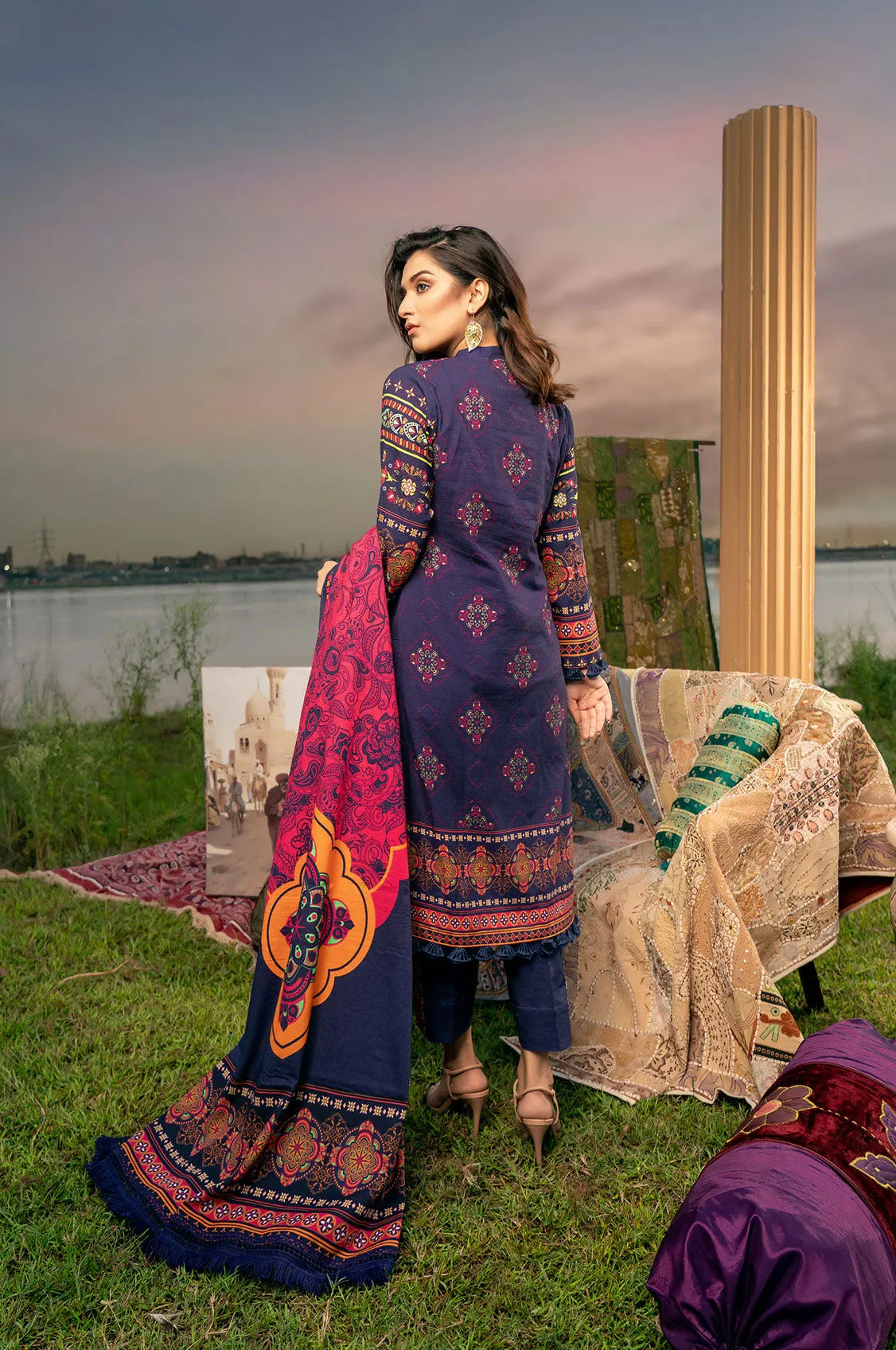 Winter Ready To Wear Digital Linen Dress By Noorma Kaamal 07
