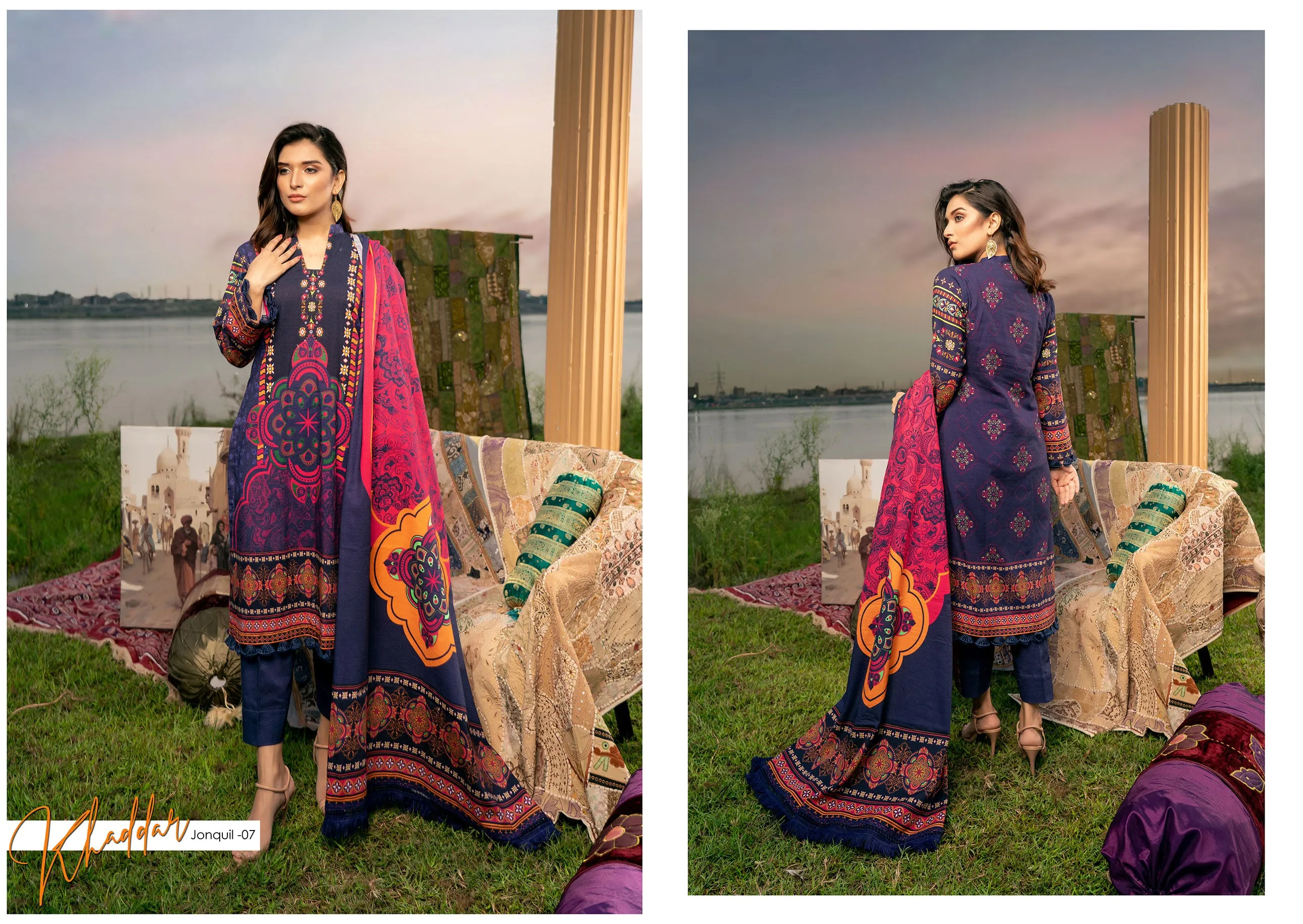 Winter Ready To Wear Digital Linen Dress By Noorma Kaamal 07