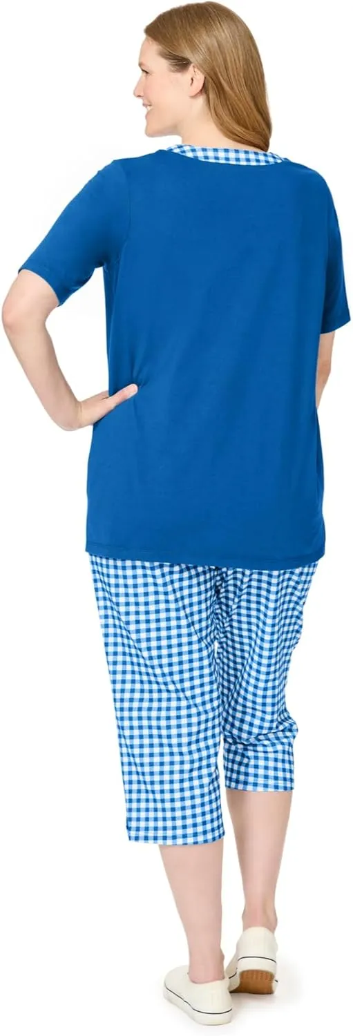 Woman Within Plus Size 2-Piece Tunic Capri Set