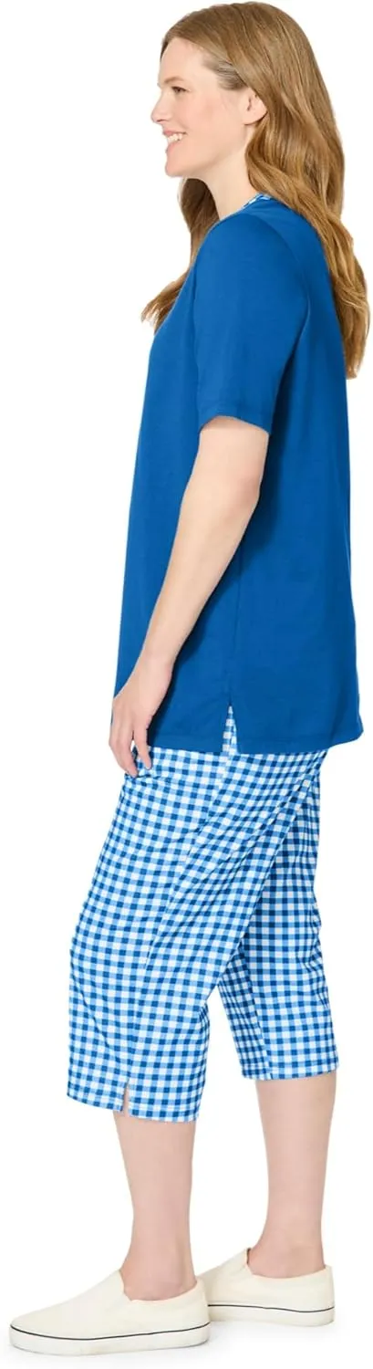 Woman Within Plus Size 2-Piece Tunic Capri Set