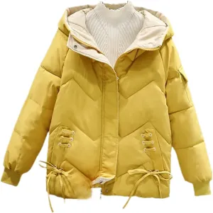 Women Winter Warm Thick Hooded Cotton Down Jacket Long Padded Parka For Women Oversize Winter Loose Cotton Coat