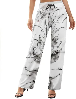 Womens Baggy Cotton Linen Blend Wide Leg Palazzo Pants Ladies Summer Casual Loose Trendy Elastic Waist Harem Pant