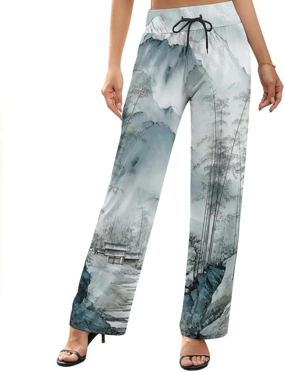 Womens Baggy Cotton Linen Blend Wide Leg Palazzo Pants Ladies Summer Casual Loose Trendy Elastic Waist Harem Pant