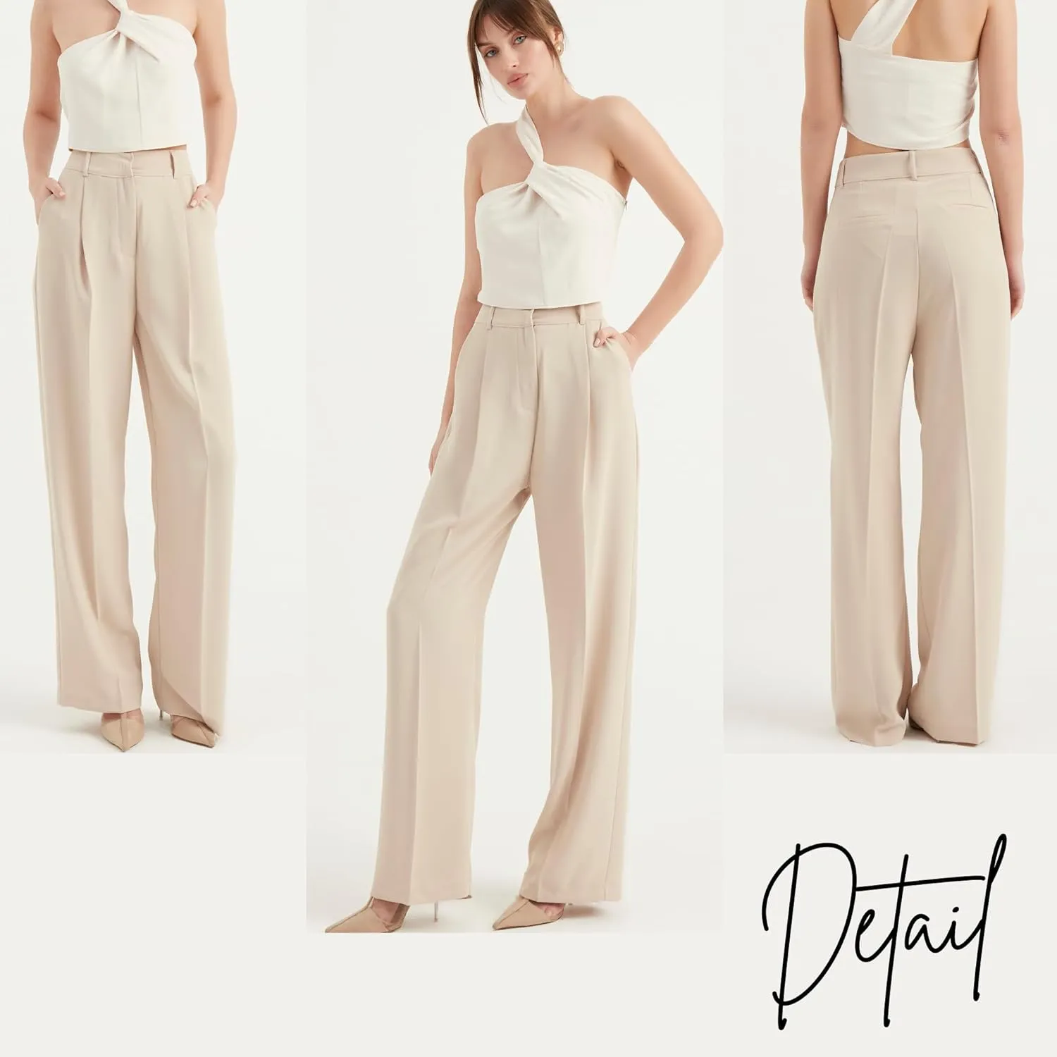 Women's Chiffon Pants | Casual Wide Leg High Waist Palazzo Trousers | Summer Evening Women Pants Clothes