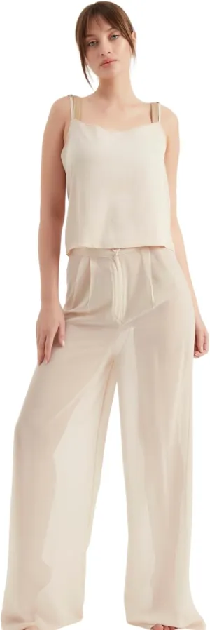 Women's Chiffon Pants | Casual Wide Leg High Waist Palazzo Trousers | Summer Evening Women Pants Clothes