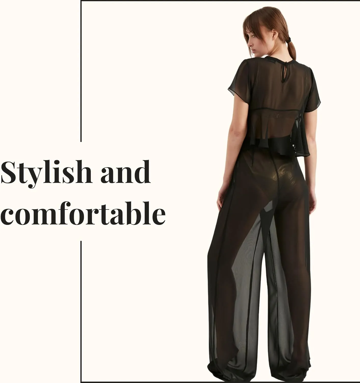 Women's Chiffon Pants | Casual Wide Leg High Waist Palazzo Trousers | Summer Evening Women Pants Clothes