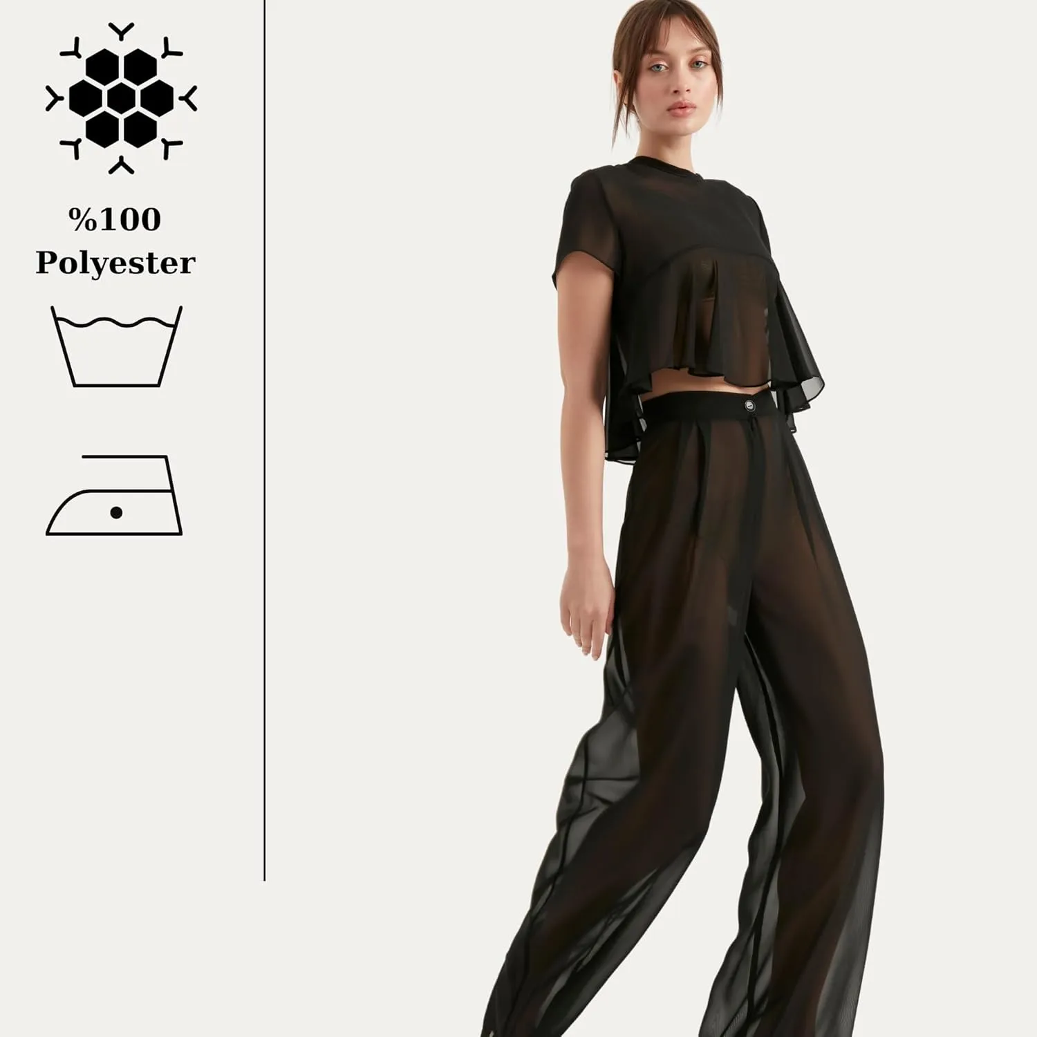 Women's Chiffon Pants | Casual Wide Leg High Waist Palazzo Trousers | Summer Evening Women Pants Clothes